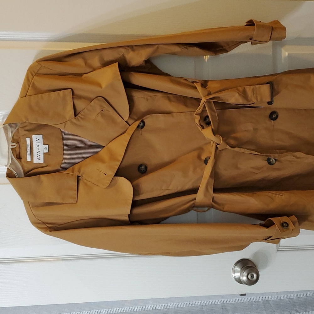 Ava and Viv Plus Camel Trench Coat